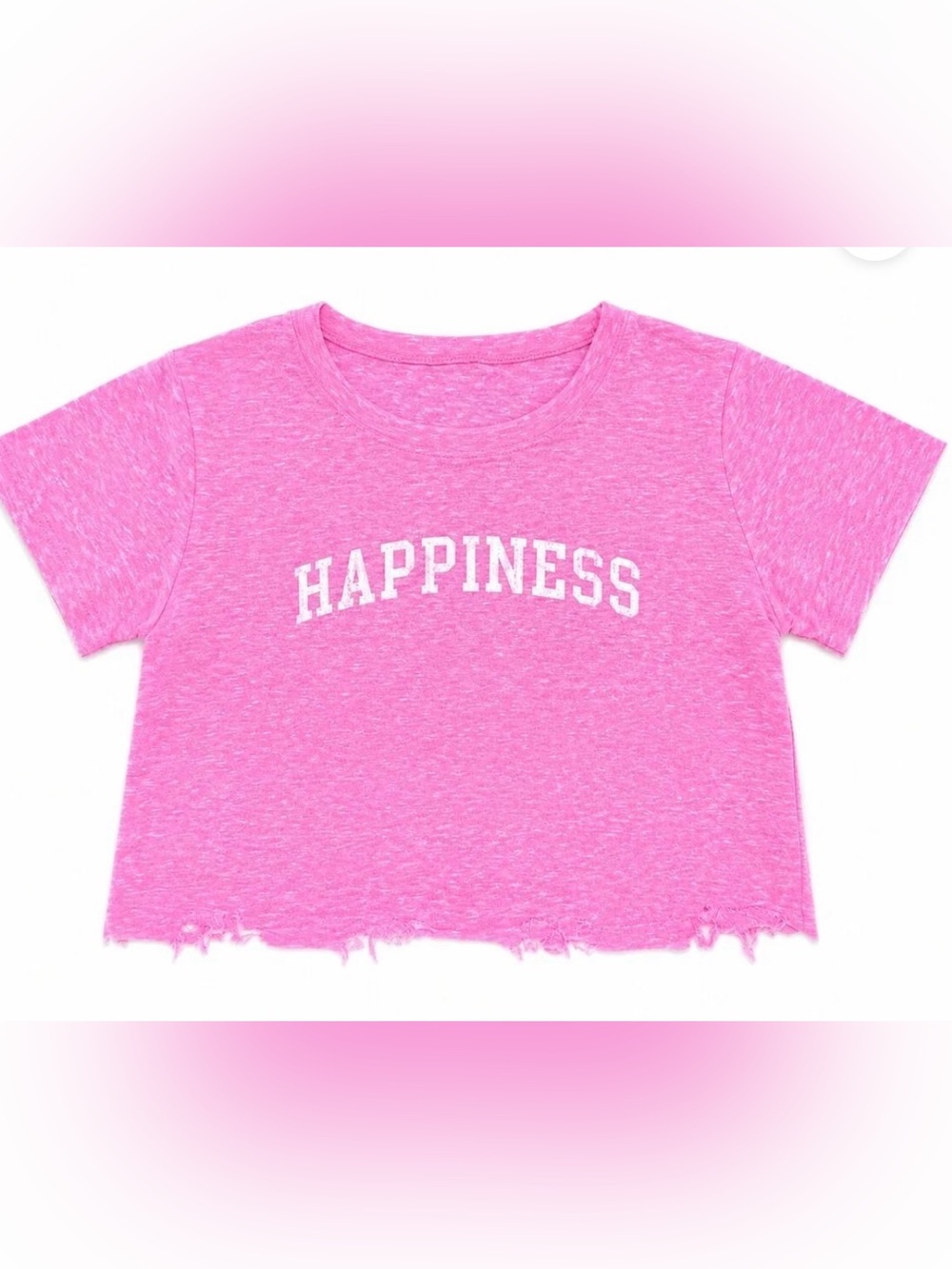 Princess Peter “Happiness” Pink Cropped T-Shirt